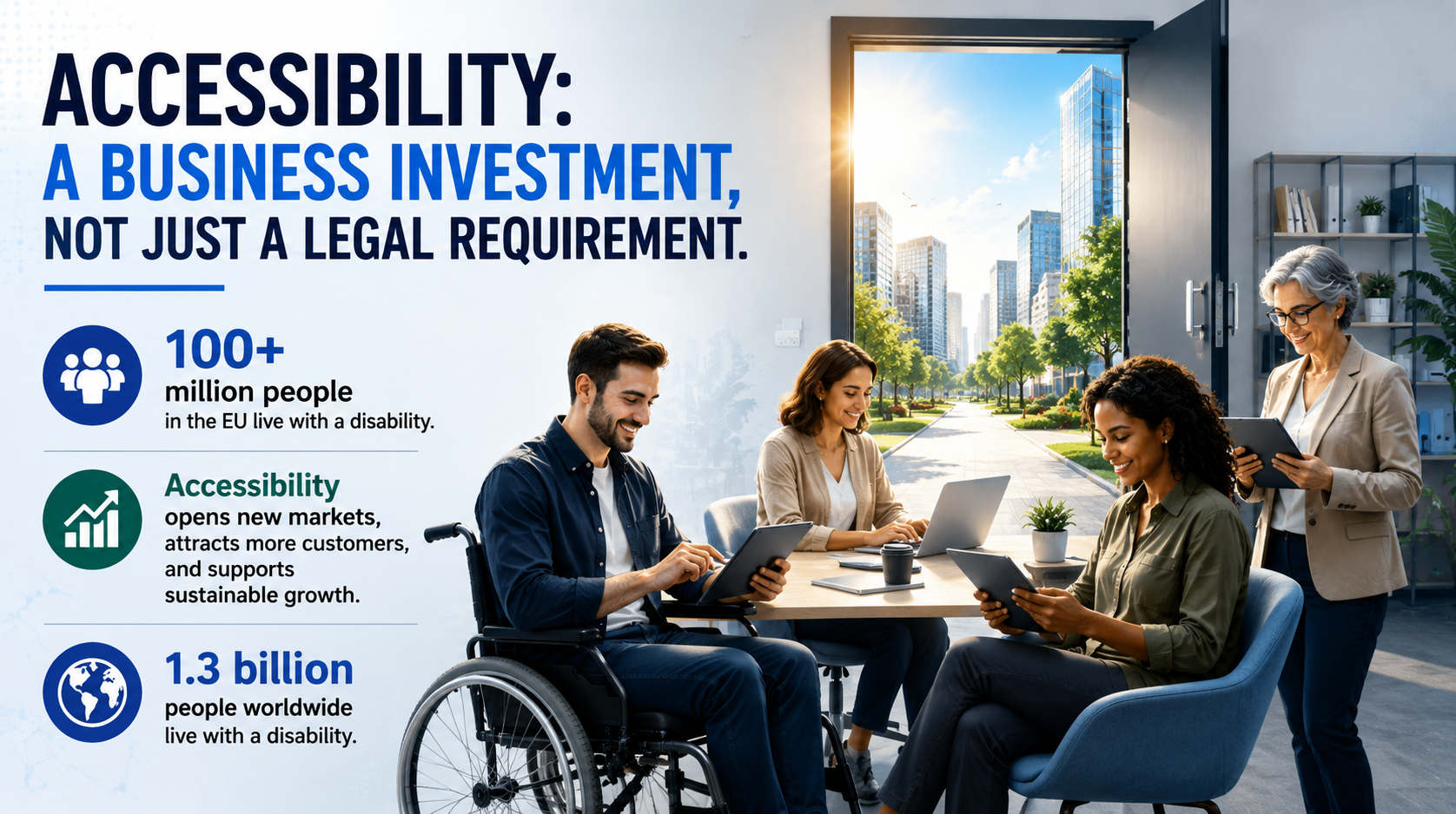infographic with key points about accessibility being a business investment