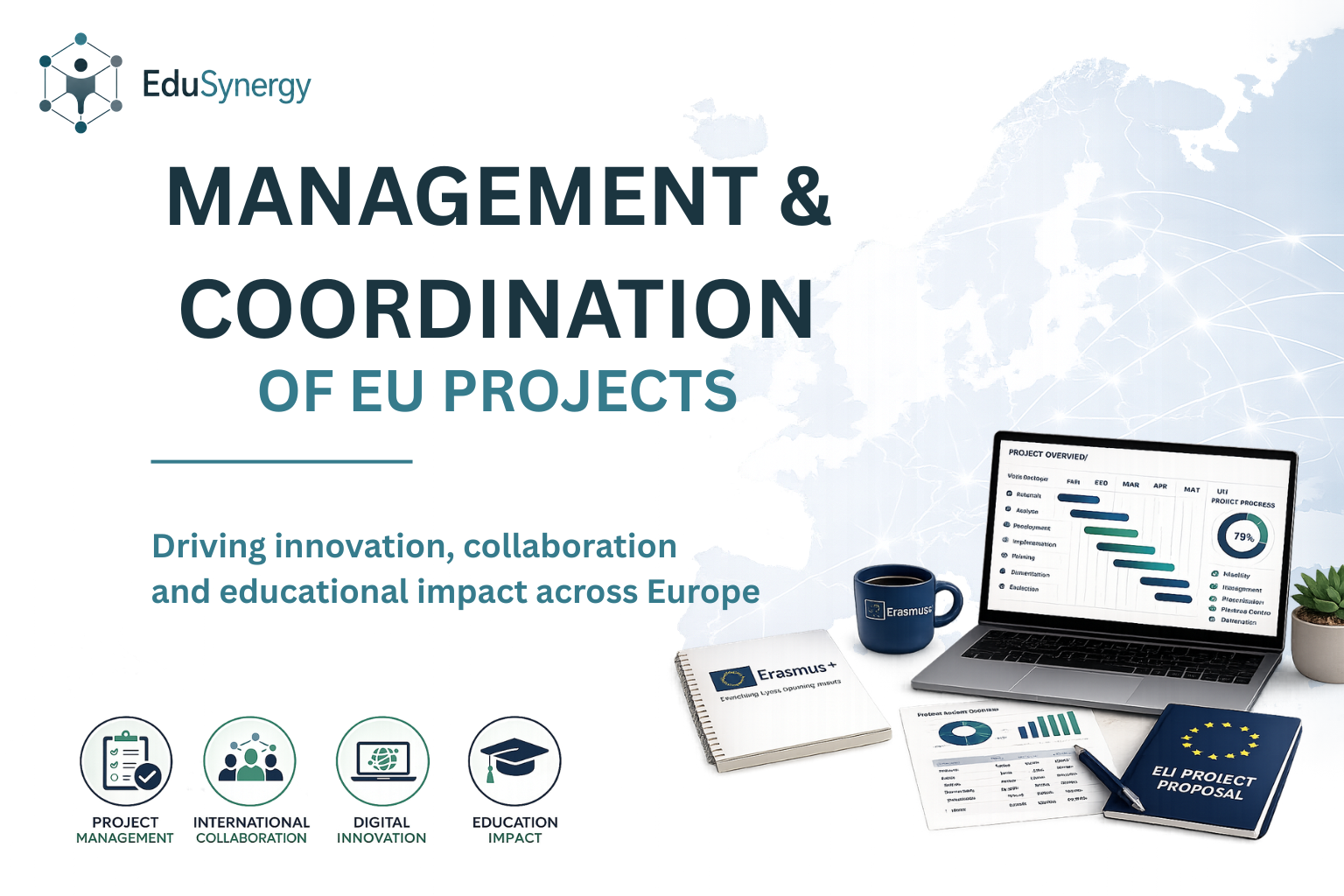 brief infographic about management and coordination of eu projects